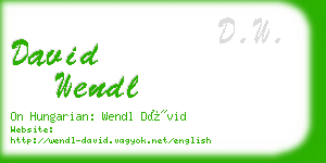 david wendl business card